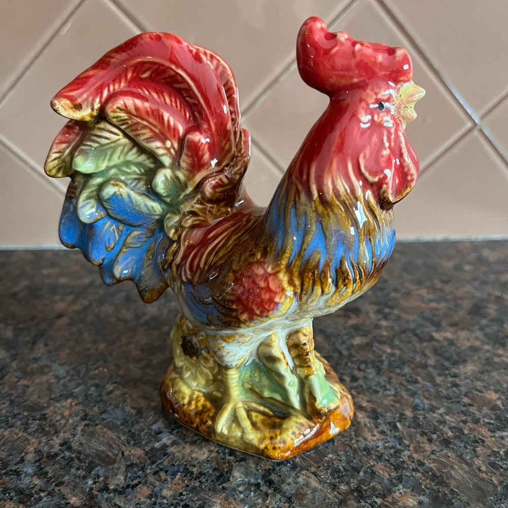 Colorful Ceramic Rooster Figurine